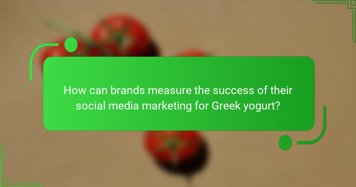 How can brands measure the success of their social media marketing for Greek yogurt?