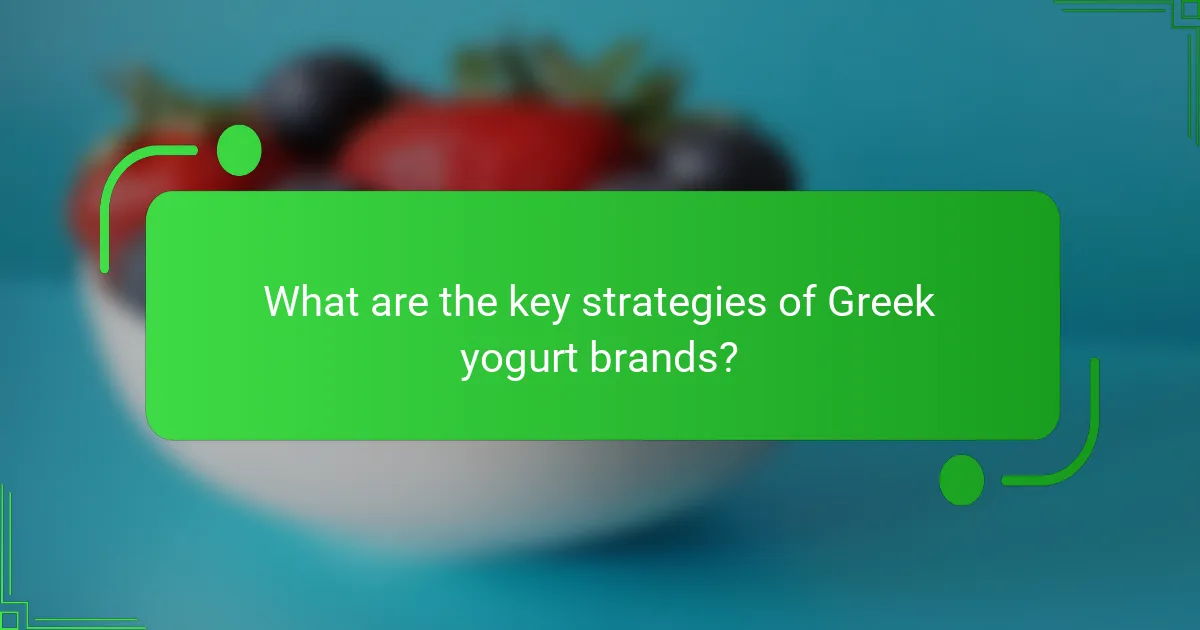 What are the key strategies of Greek yogurt brands?