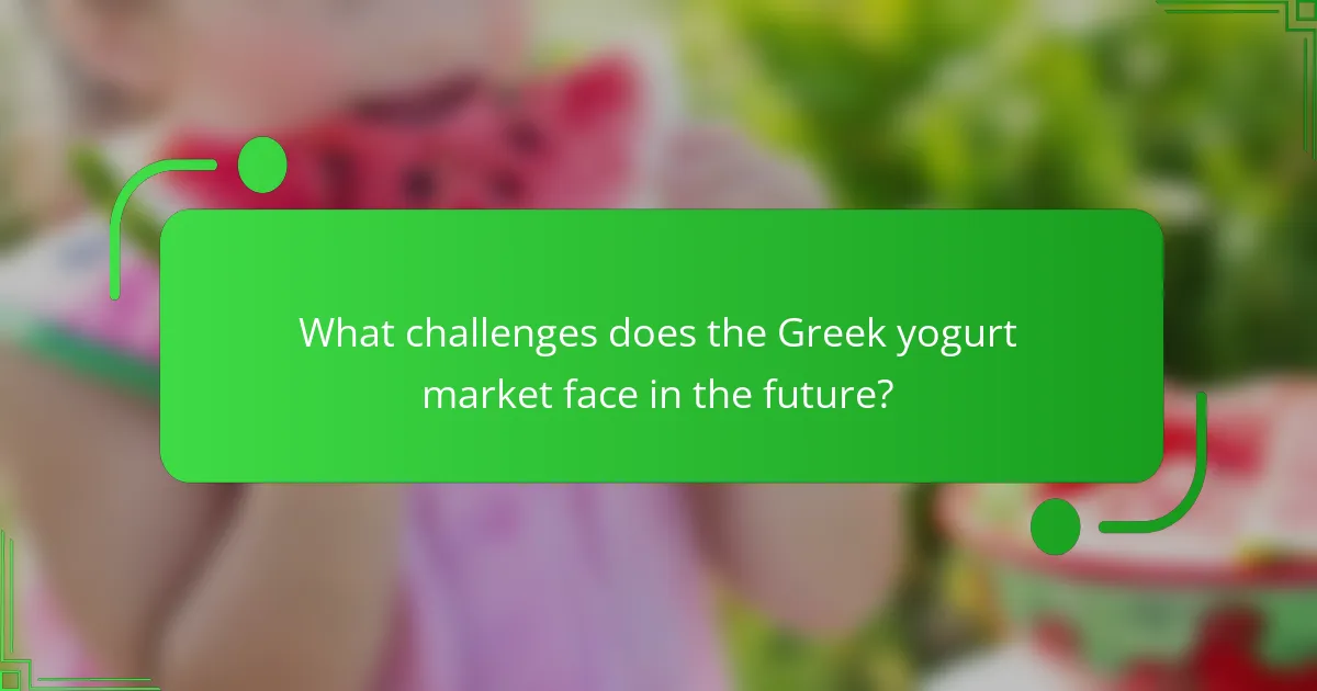 What challenges does the Greek yogurt market face in the future?